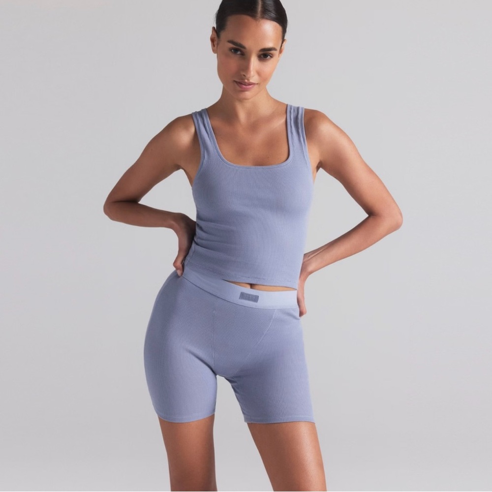 Skims Cotton Rib Set in Slate Size XL